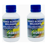 Verniz Acrílico Brilhante 100ml Acrilex Kit 2 Unidades
