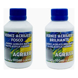 Verniz Acrílico Fosco E Brilhante 100ml Acrilex Kit 2 Un