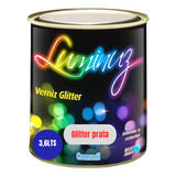 Verniz Prata Glitter Acrílico Baseágua Cromanil 3 6lts