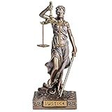 Veronese Design Lady Justice Estatueta Em Miniatura Pintada à Mão Em Resina Da Deusa Grega