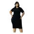 Vertido Plus Size Gordinha Tubinho Elegance Midi Manga Curta