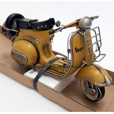 Vespa Miniatura Metal Decorativa Retro Vintage Yellow 31 Cm