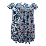 Vestido 2 Unidades Verão Liganet Malha Fria Lindas Estampas