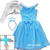 Vestido Alice Cinderela Frozen Luxo Festa
