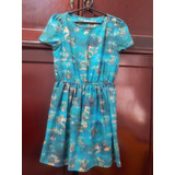 Vestido Antix Verde Estampa Sereias Tamanho P - Usado