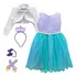 Vestido Ariel Pequena Sereia Luxo Com Tiaras Luvas E Bolero