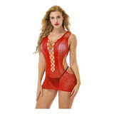 Vestido Arrastão Lingerie Sensual Meia De Corpo Sexy Luxo M6
