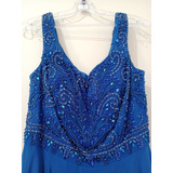 Vestido Azul Madrinha Formatura Importado Bordado À Mão