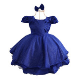 Vestido Azul Royal Infantil Festa Jardim