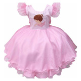 Vestido Bailarina Infantil Rosa Bebe 1