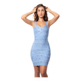 Vestido Bandagem Juliana Azul