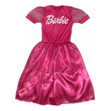 Vestido Barbie Girl Fantasia Menina Rosa