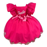 Vestido Barbie Pink Super Babado Luxo
