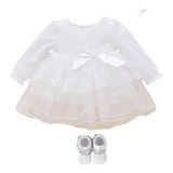 Vestido Batismo Com Sapatinho