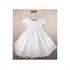 Vestido Batizado Renda Cinto Perolas Bordado Laço Costas 1-3