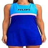 Vestido Beach Tennis Com Shorts Poliéster Hupi Bali Cor Azul Tamanho P