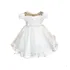 Vestido Bebe Batizado Saia Gode Tule Cinto Perolas Full