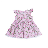 Vestido Bebê Infantil Menina Floral Luxo Tricoline Algodão