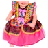 Vestido Bebe Junino Xadrez Preto Rosa Lindo Rodado Caipira