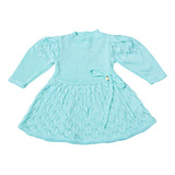 Vestido Bebê Menina Em Tricô Aconchegante Costura Reforçada