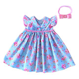 Vestido Bebê Menina Floral Algodão Confortável Manga Curta