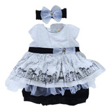 Vestido Bebë Paraíso Festa Banho De Sol Stras M G 01 03 Anos
