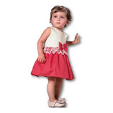 Vestido Bebë Paraíso Festa Ciano E Rosa P M G
