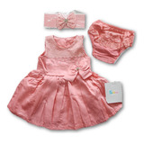 Vestido Bebe Paraíso Festa M G Stras Renda Tecido