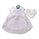 Vestido Bebë Paraíso Tip Top Festa Branco Organza P M G