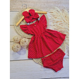 Vestido Bebe Poa Vermelho