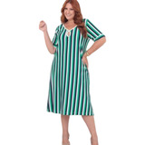 Vestido Blogueira Listrado Com