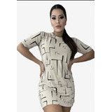 Vestido Blusão Camisão Feminino Luxo Manga Curta Tamanho Un