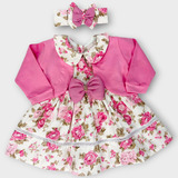 Vestido Bolero Bebê Baby Recém Nascido Luxo Mini Diva Moda
