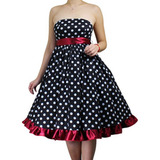 Vestido Bolinhas Anos 60