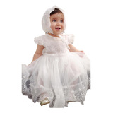 Vestido Branco Bebês Com Touca Para