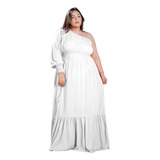 Vestido Branco Feminino Plus Size Casamento Civil Chá Festa