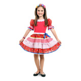 Vestido Caipira Infantil Vermelho