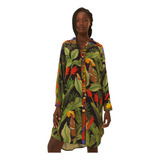 Vestido Camisa Estampada Beleza