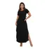 Vestido Camiseta Maxi Longo Soltinho Lycra Com Fendas Tds07