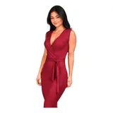 Vestido Canelado Midi Envelope