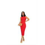 Vestido Canelado Midi