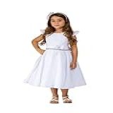 Vestido Casual Branco Infantil Daminha Primeira Comunhão Tamanho:12;cor:branco
