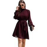 Vestido Casual Elegante Com Cinto De