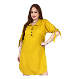 Vestido Chamise Camisao Chemise Feminino Manga Blusa Mullet