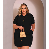 Vestido Chemise Camisão Tamanho Grande Dunas Plus Size Manga
