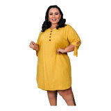 Vestido Chemise Plus Size Midi Moda