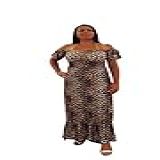 Vestido Ciganinha Com Lástex Na Cintura Animal Print