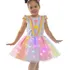 Vestido Circo Palhaço Saia Tutu Colorido Com Led + Tiara