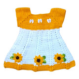 Vestido Crochê Girassol Infantil Meninas Algodão