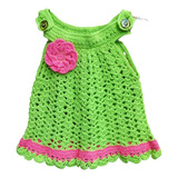 Vestido Crochê Infantil Cores Neon